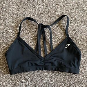Gymshark Minimal Strappy Bra Black Small